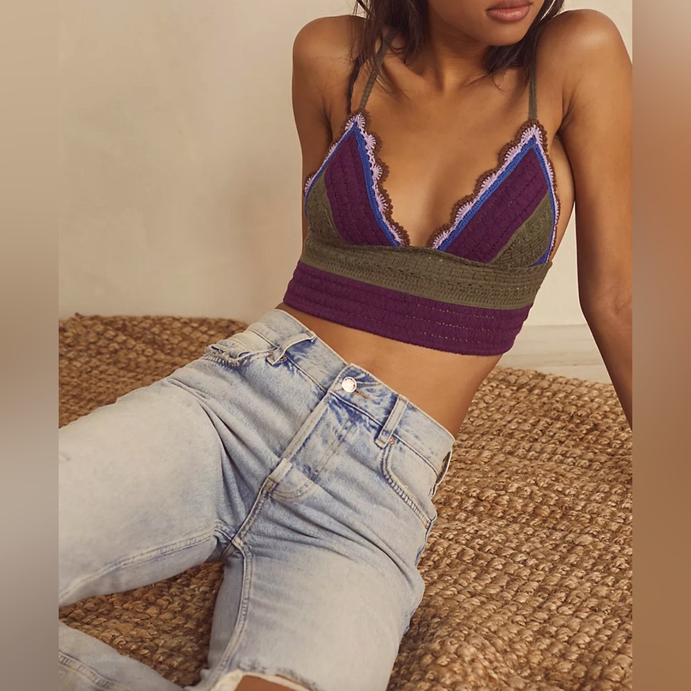 NWT Free People Another Weekend Longline Bralette / Army Combo